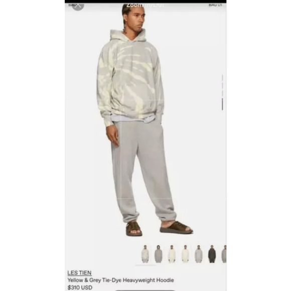 NWT LES TIEN UNISEX TIE-DYE HEAVYWEIGHT HOODIE SIZE S - Picture 5 of 6